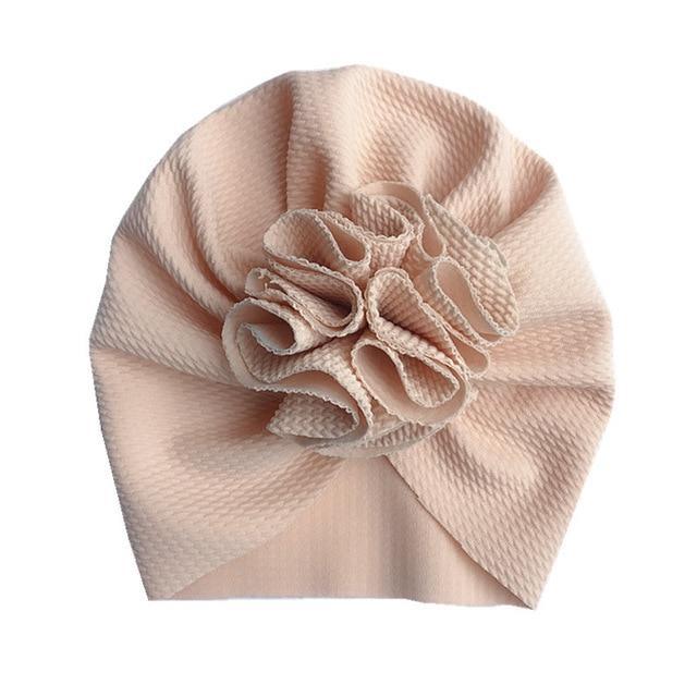 Baby Girl Flower Turban Hat — Newborn Cap Bonnet