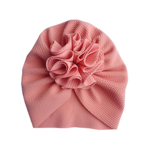 Baby Girl Flower Turban Hat — Newborn Cap Bonnet