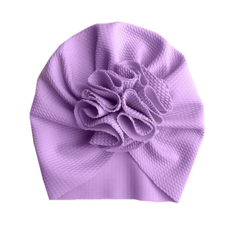 Baby Girl Flower Turban Hat — Newborn Cap Bonnet
