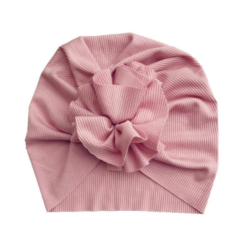 Baby Girl Flower Turban Hat — Newborn Cap Bonnet
