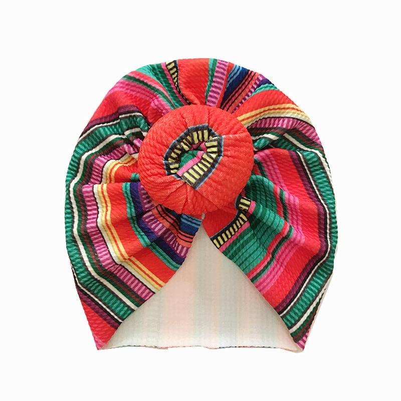 Baby Girl Flower Turban Hat — Newborn Cap Bonnet