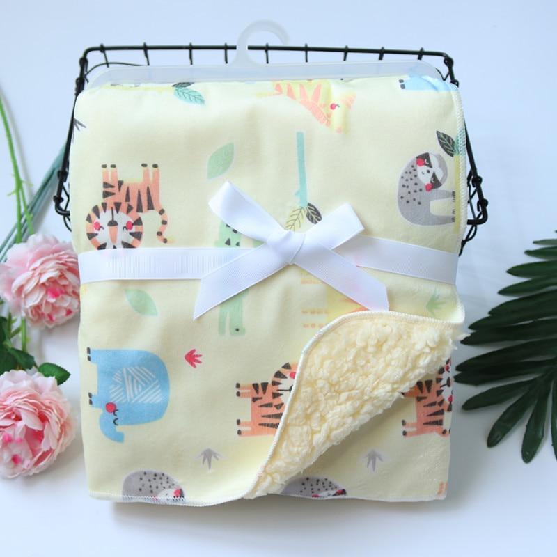 Baby Swaddle Blanket — Coral Fleece Owl Print