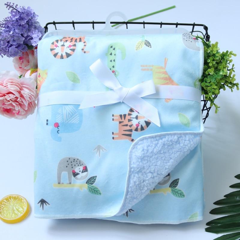 Baby Swaddle Blanket — Coral Fleece Owl Print