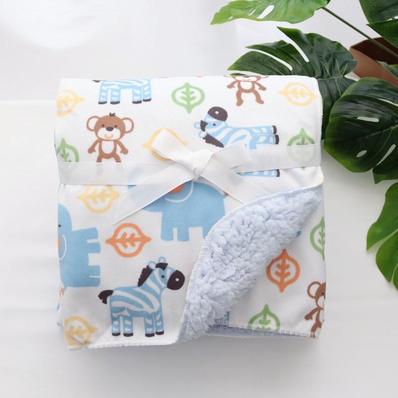 Baby Swaddle Blanket — Coral Fleece Owl Print