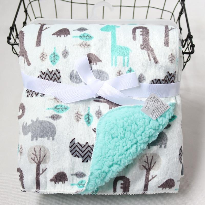Baby Swaddle Blanket — Coral Fleece Owl Print