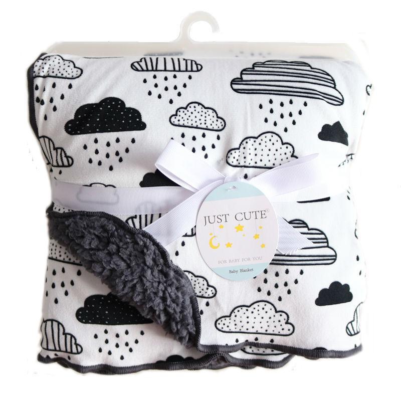 Baby Swaddle Blanket — Coral Fleece Owl Print