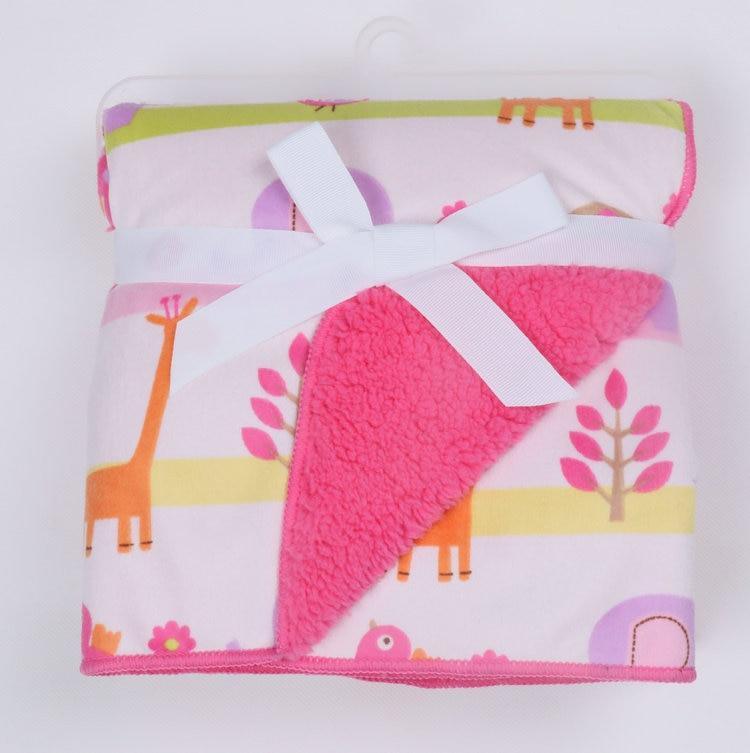Baby Swaddle Blanket — Coral Fleece Owl Print