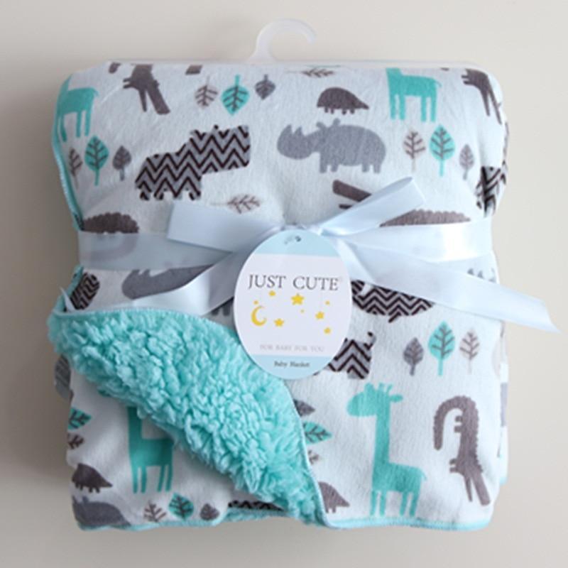 Baby Swaddle Blanket — Coral Fleece Owl Print