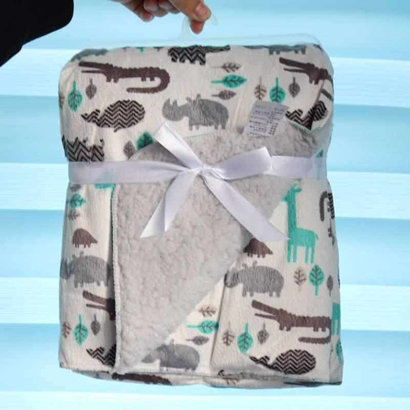 Baby Swaddle Blanket — Coral Fleece Owl Print