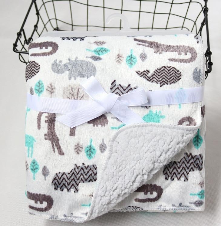 Baby Swaddle Blanket — Coral Fleece Owl Print