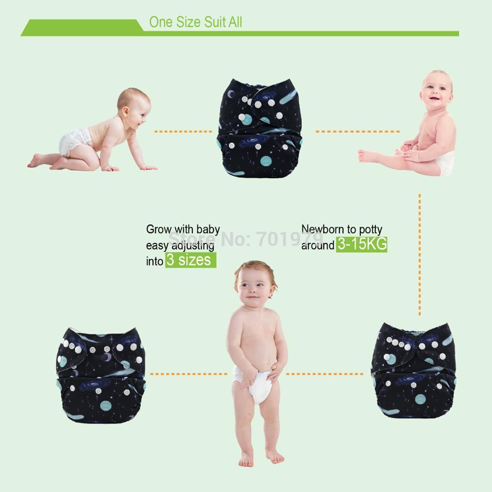 Baby Reusable Cloth Diaper with Microfiber Insert — One Size Fits All