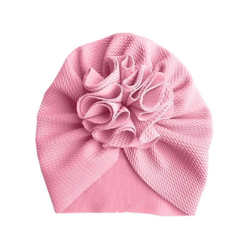 Baby Girl Flower Turban Hat — Newborn Cap Bonnet
