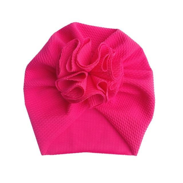Baby Girl Flower Turban Hat — Newborn Cap Bonnet