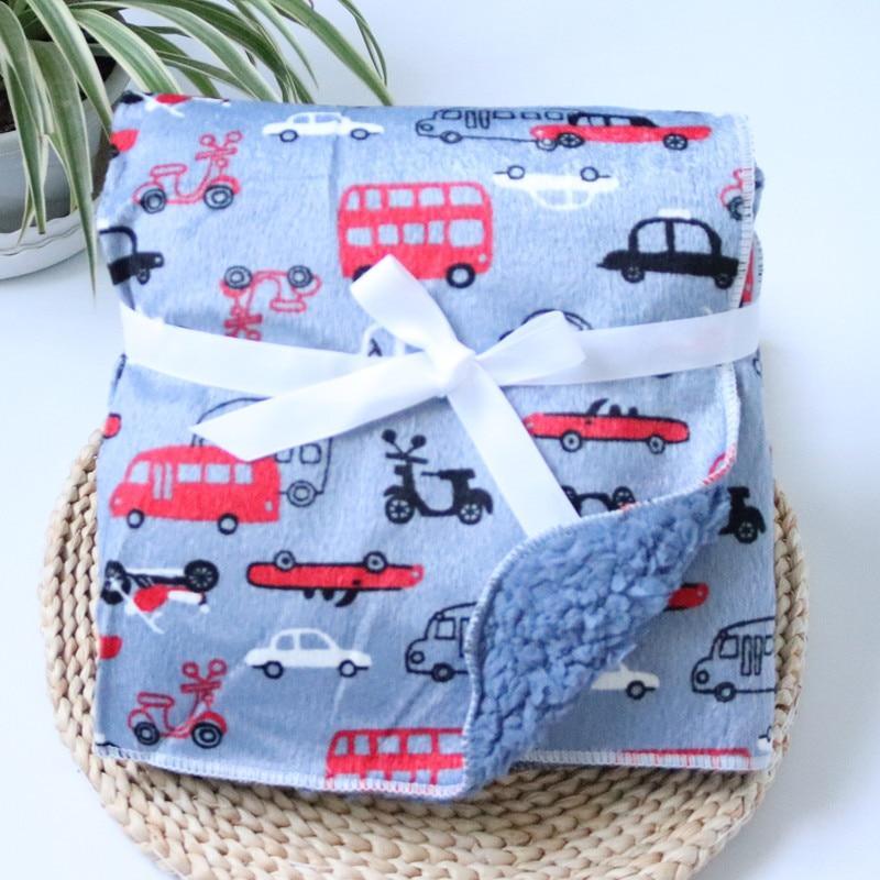 Baby Swaddle Blanket — Coral Fleece Owl Print