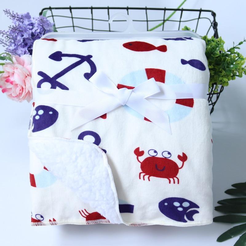 Baby Swaddle Blanket — Coral Fleece Owl Print