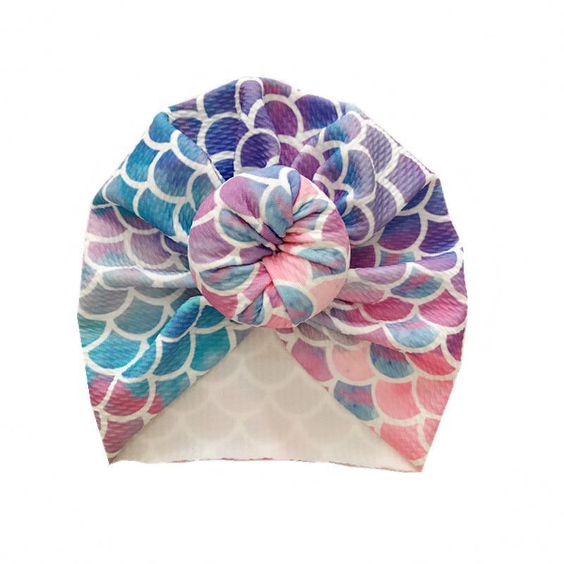 Baby Girl Flower Turban Hat — Newborn Cap Bonnet