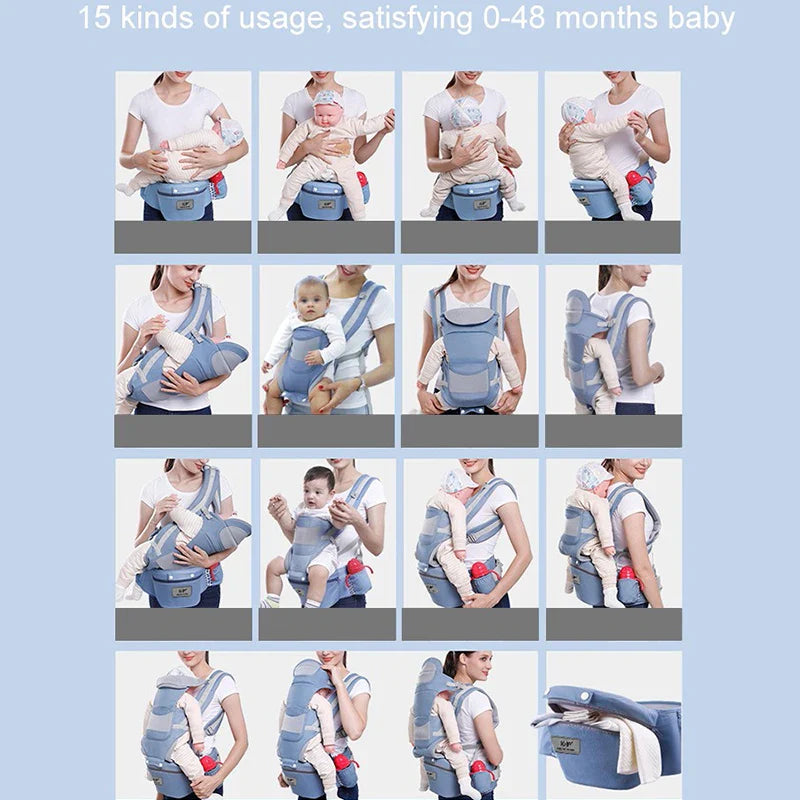 Ergonomic Baby Carrier with Hip Seat — 3-in-1