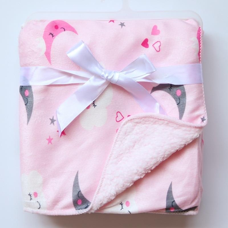 Baby Swaddle Blanket — Coral Fleece Owl Print
