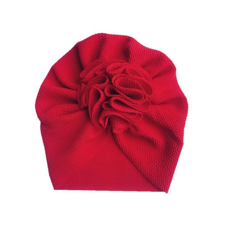 Baby Girl Flower Turban Hat — Newborn Cap Bonnet