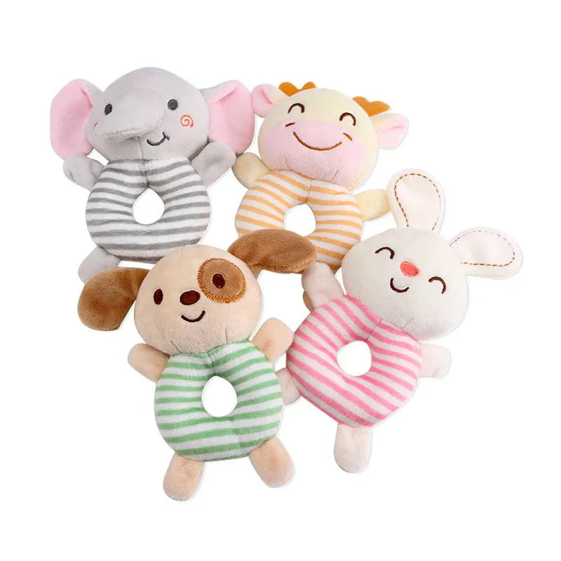 Baby Rattle Toys — Cartoon Animal Plush Hand Ring