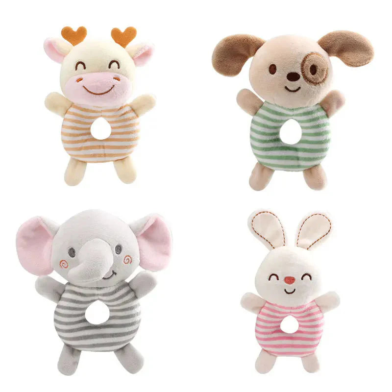 Baby Rattle Toys — Cartoon Animal Plush Hand Ring
