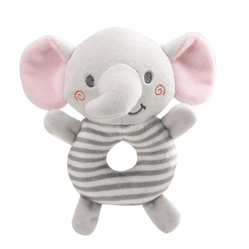 Baby Rattle Toys — Cartoon Animal Plush Hand Ring