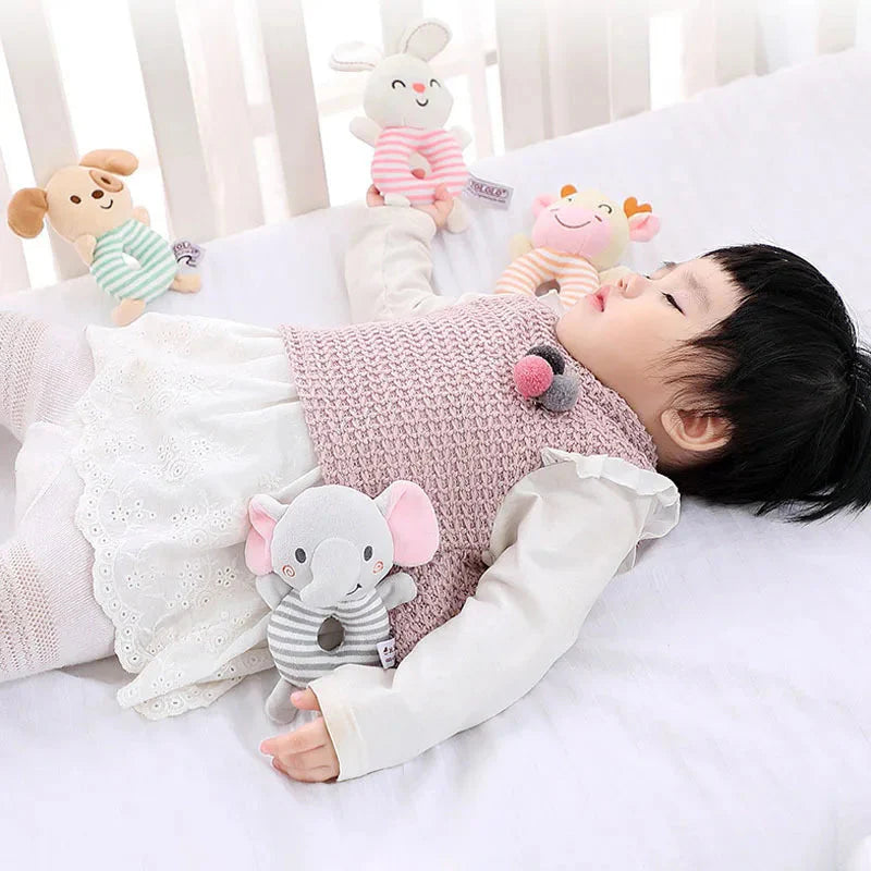 Baby Rattle Toys — Cartoon Animal Plush Hand Ring
