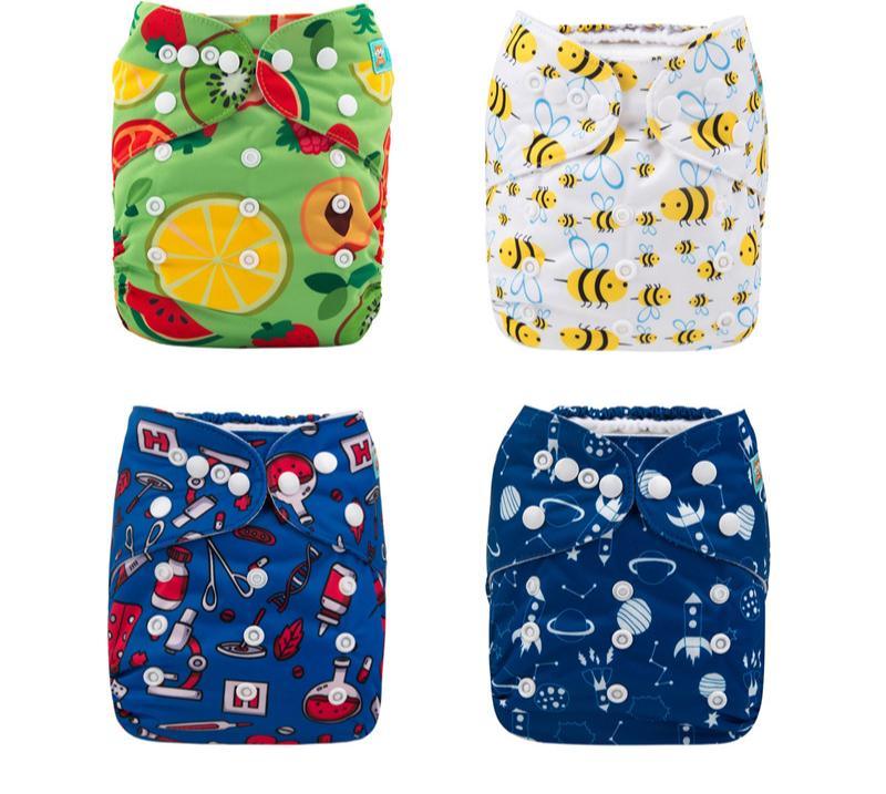 Baby Reusable Cloth Diaper with Microfiber Insert — One Size Fits All