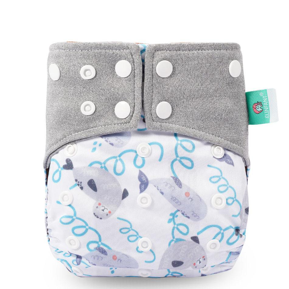 Eco-Friendly Reusable Cloth Diaper — Cartoon Owl Print