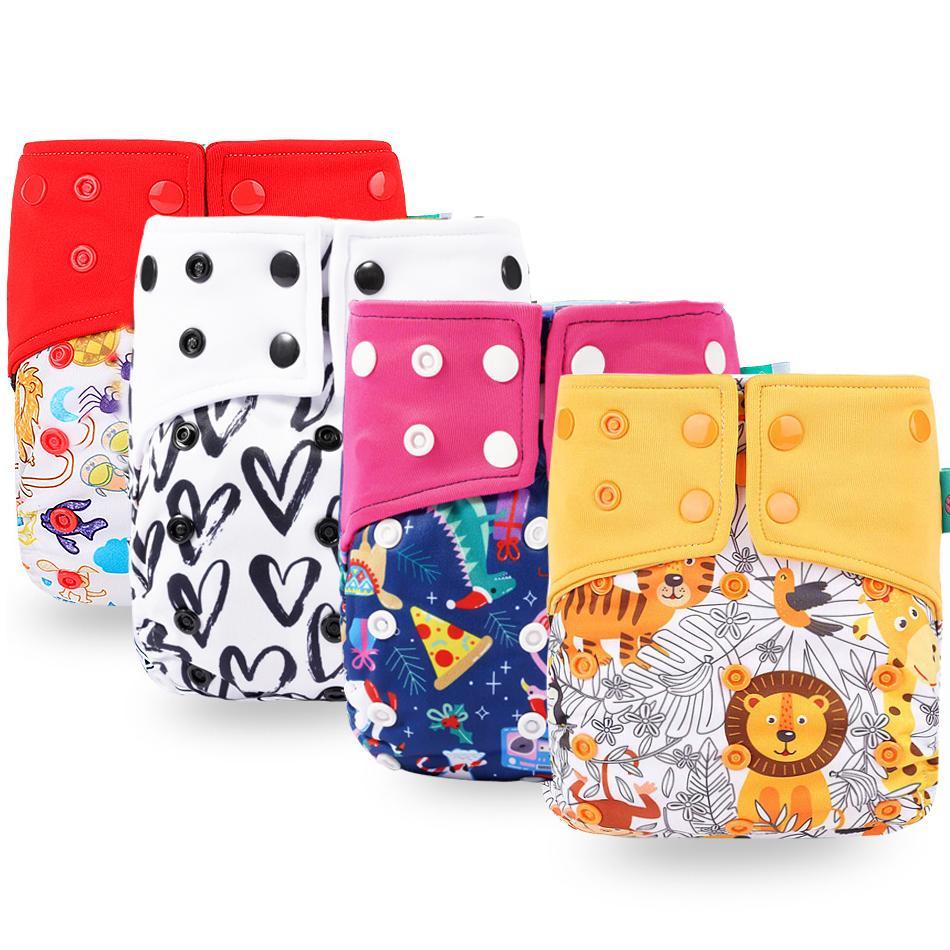 Eco-Friendly Reusable Cloth Diaper — Cartoon Owl Print